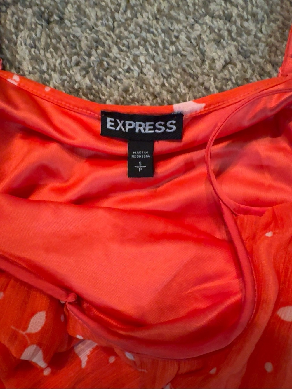 Red Ruffle Spaghetti Strap Tank Top - Picture 2 of 2